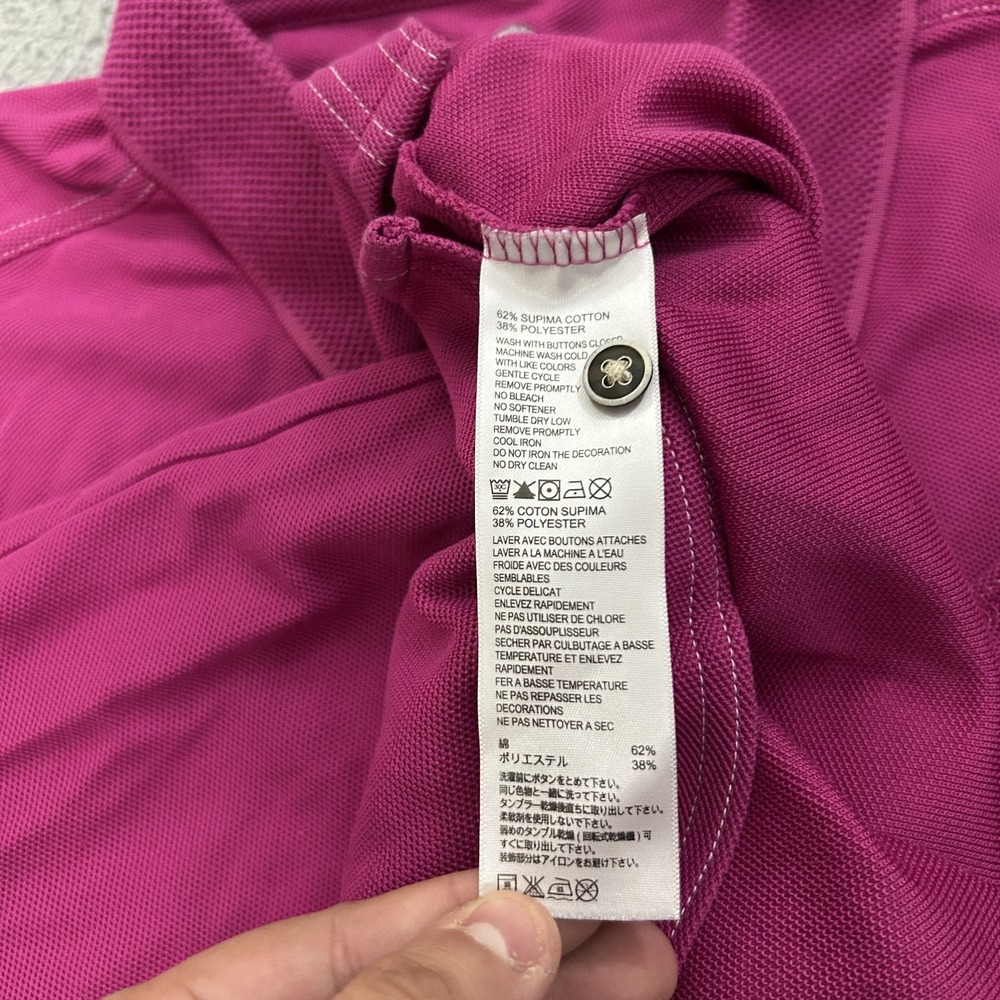 Tommy Bahama Shirt Mens Extra Large Pink Purple Polo Supima Cotton Polyester - Picture 6 of 10